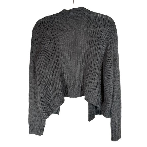Wooden Ships Gray Open Front Semi Cropped Cardigan Wool Mohair‎ Small - Picture 7 of 7